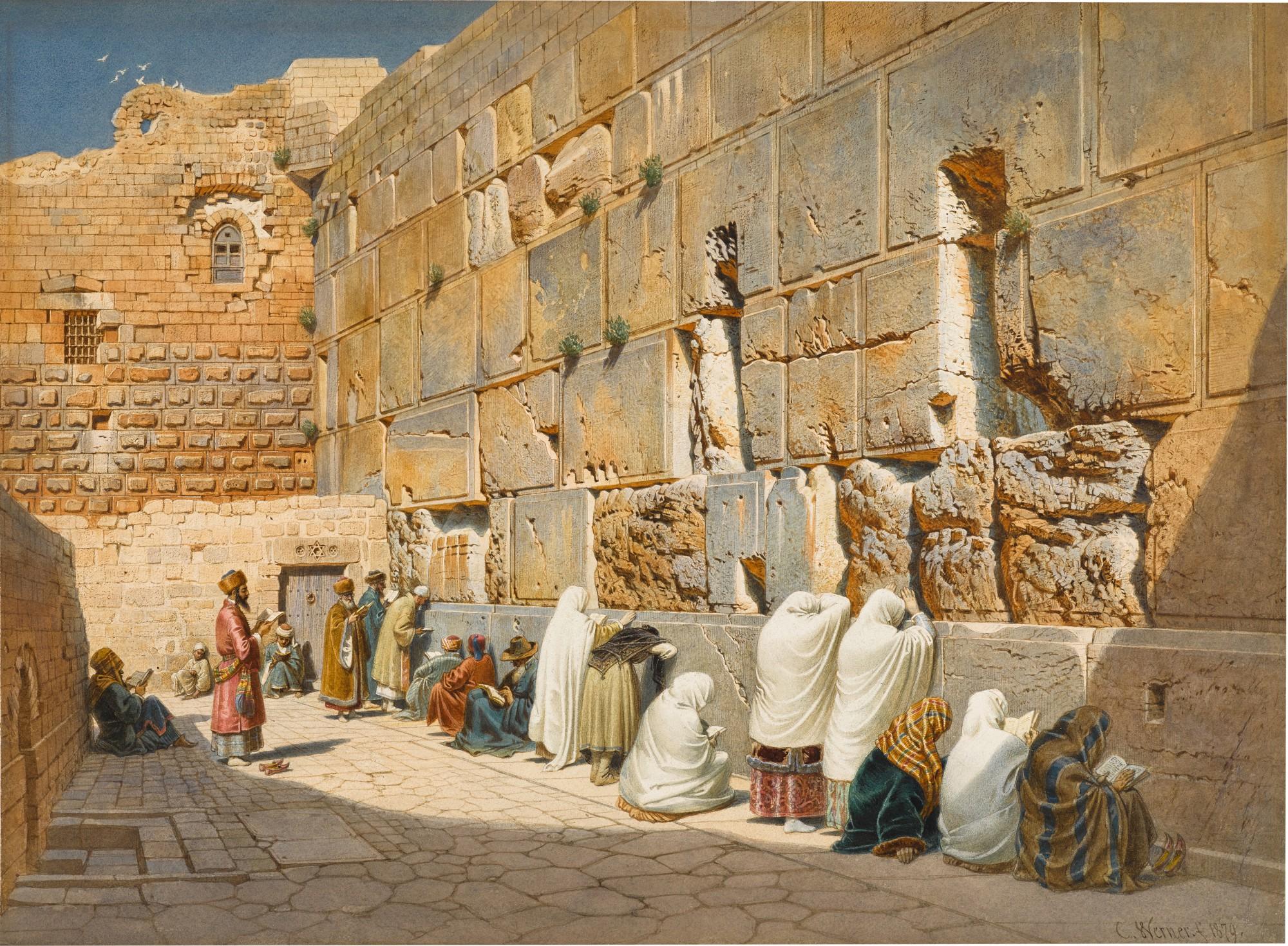 Carl Werner - The Wailing Wall, Jerusalem