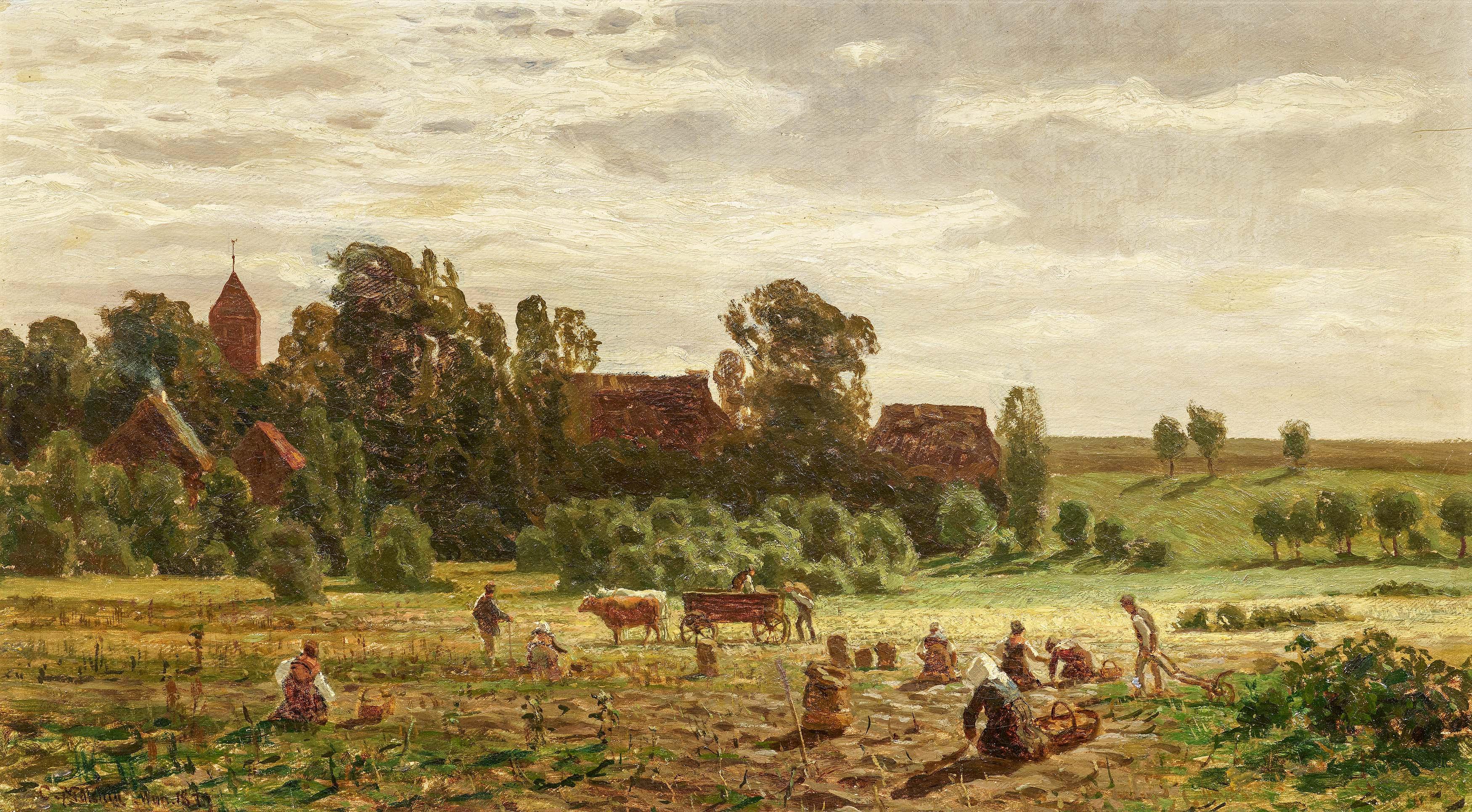 Carl Wilhelm Christian Malchin - Bei der Feldarbeit im Thüringischen.