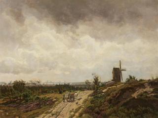 Carl Wilhelm Christian Malchin - Sommerweg bei der Mühle mit Blick auf Schwerin