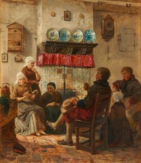 Carl Wilhelm Hübner - Die Vorleserin.