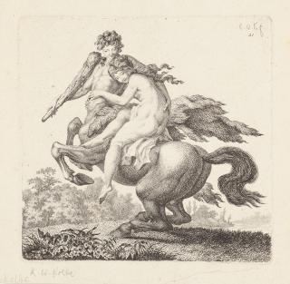 Carl Wilhelm Kolbe d. Ä. - Kentaur mit einer Keule und einem nackten Mädchen