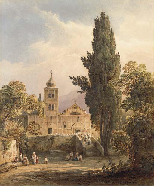 Carl Wilhelm Müller - The Church of Santa Maria Assunta at Castello Gragnano, near Naples
