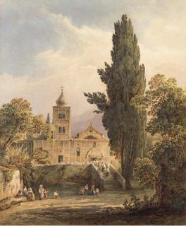 Carl Wilhelm Müller - The Church of Santa Maria Assunta at Castello Gragnano, near Naples