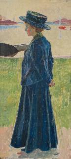 Carl Wilhelmson - Girl in blue hat