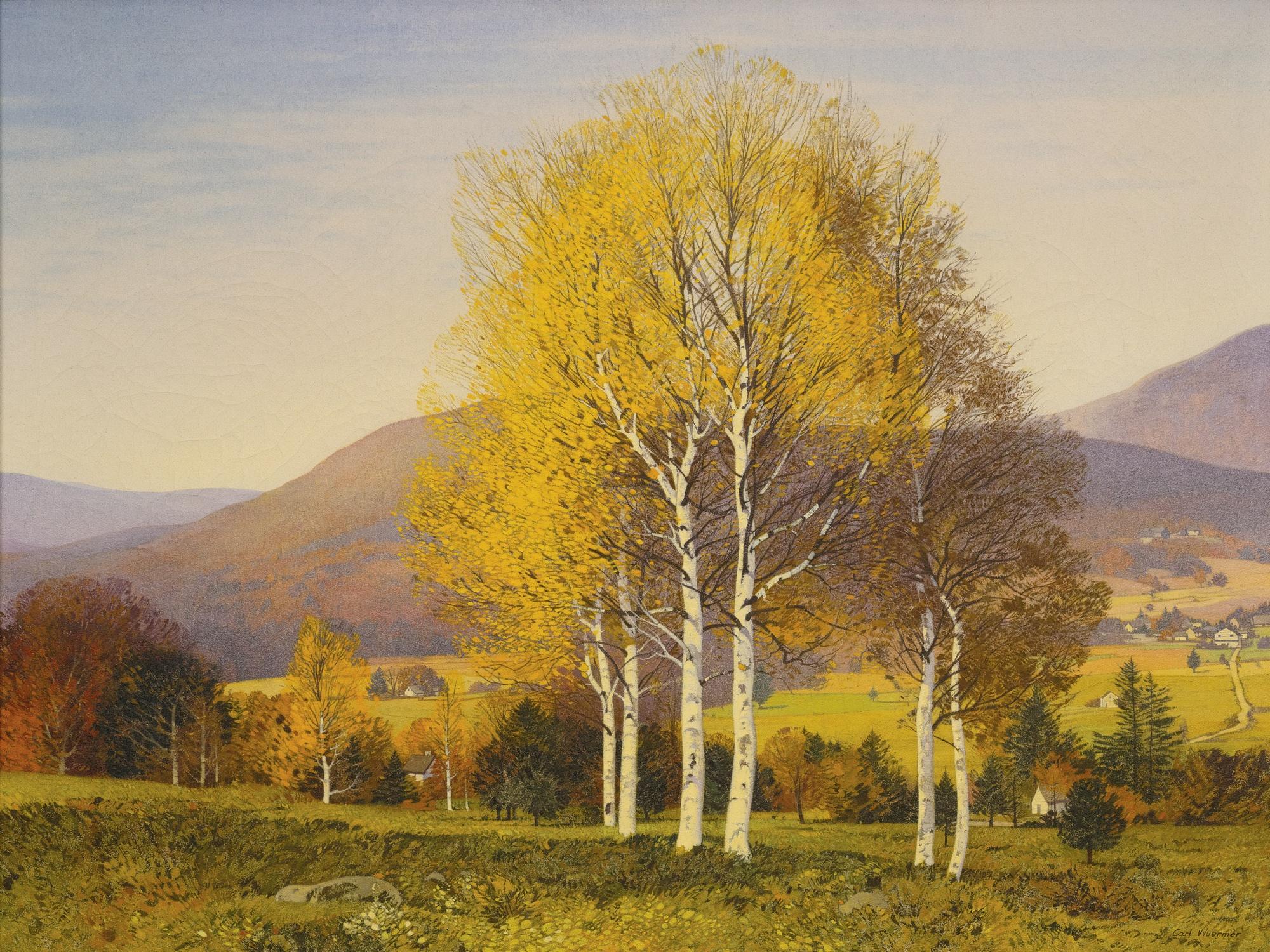 Carl Wuermer - Birches In Autumn