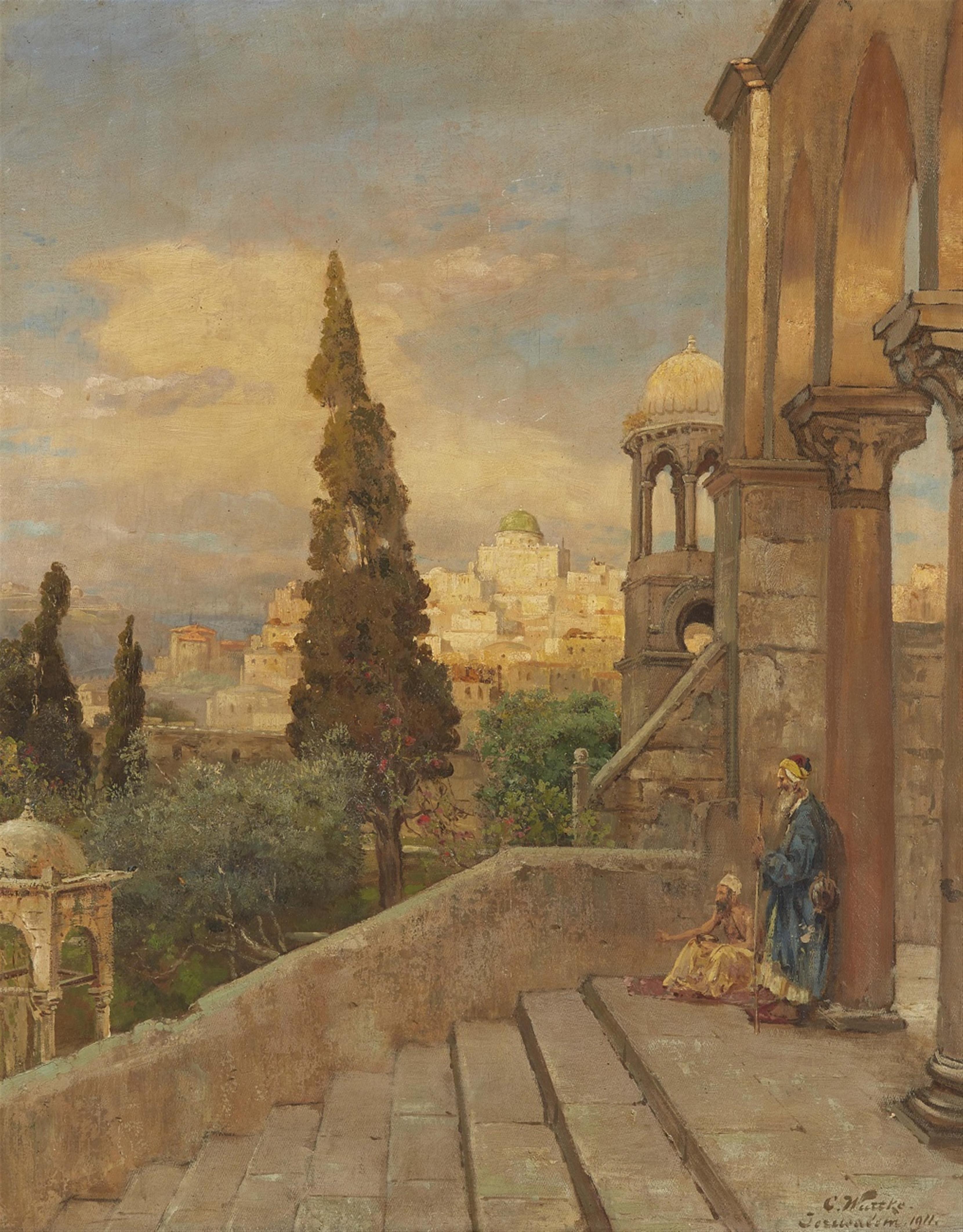Carl Wuttke - Blick vom Ölberg auf den Tempelberg in Jerusalem