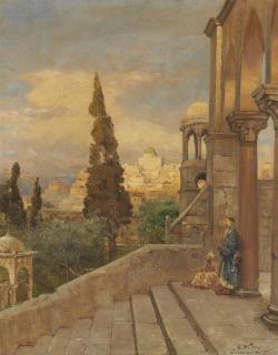 Carl Wuttke - Blick vom Ölberg auf den Tempelberg in Jerusalem