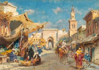 Carl Wuttke - Orientalische Straßenszenerie (wohl in Bagdad)