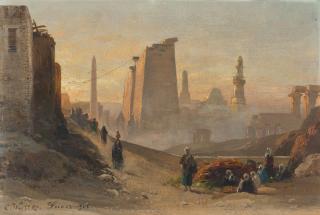 Carl Wuttke - Sonnenaufgang bei den Tempeln von Luxor