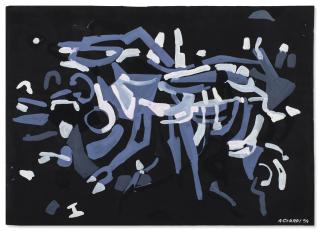 Carla Accardi - Fondo Nero Signed, Casein On Paper. Executed In 1954. This Work Is Registered In The Studio Carla Accardi, Rome, Under N. 82/06.