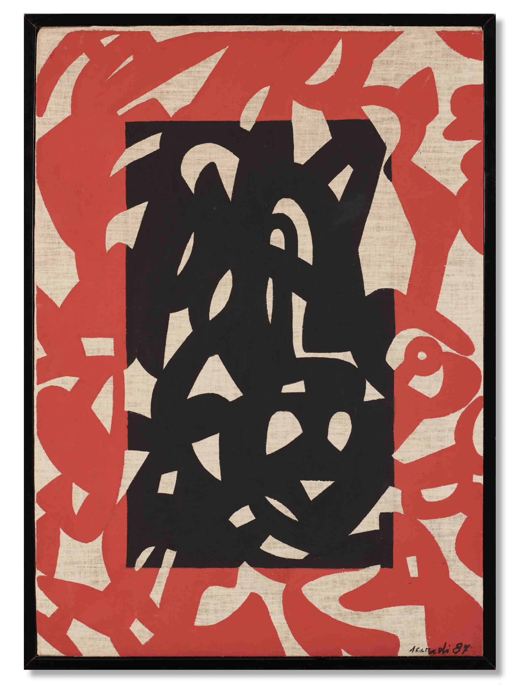 Carla Accardi - Riquadro rosso nero
