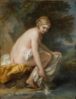 Carle Van Loo - A Nymph At Her Bath