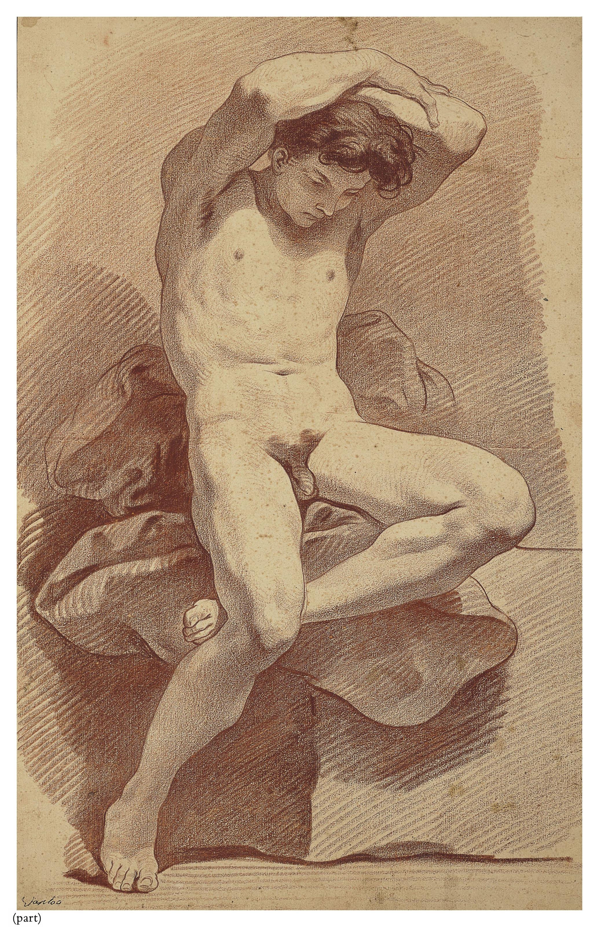 Carle Van Loo - Académie d\'homme nu assis