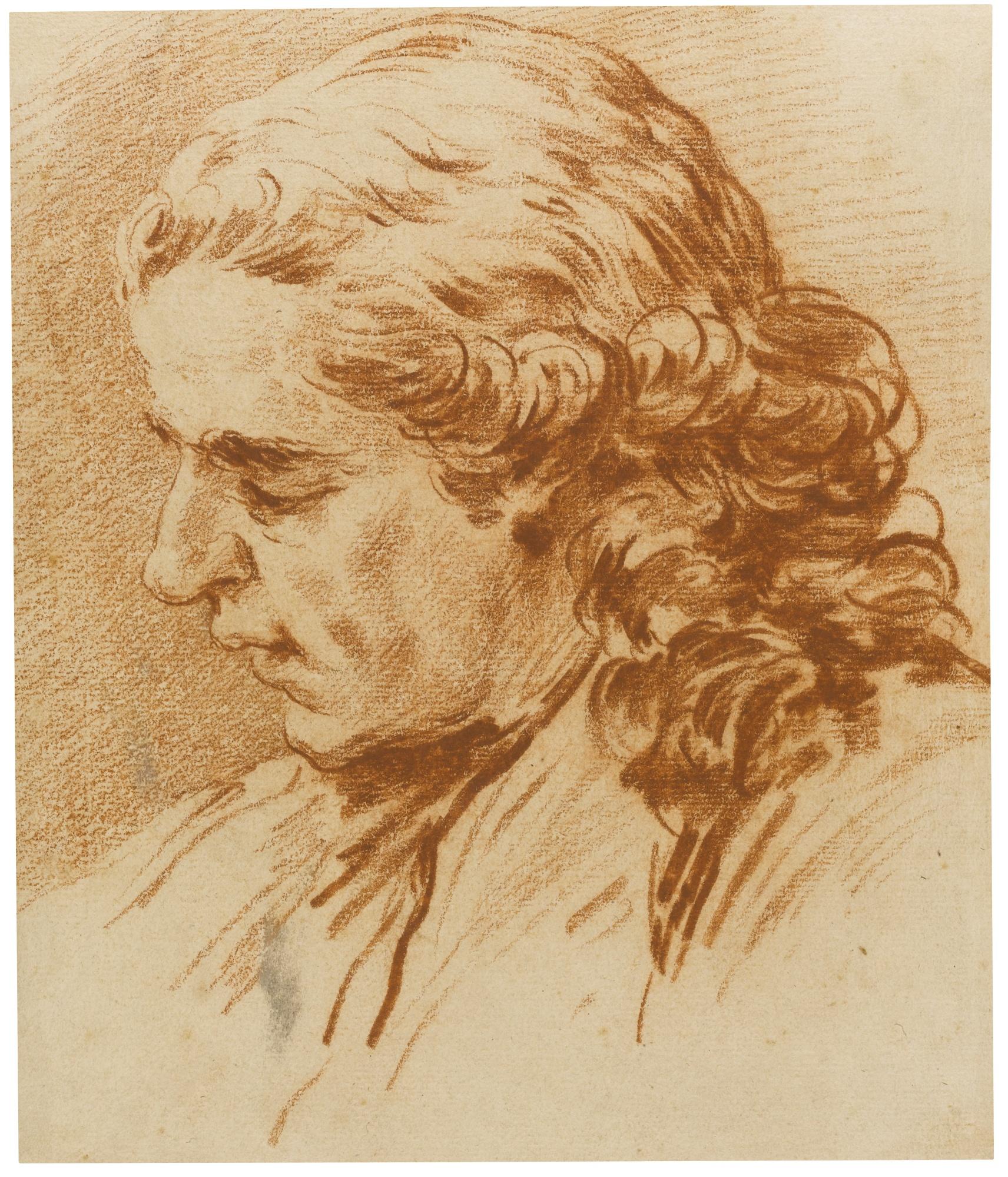 Carle Van Loo - Head Of A Young Man Turned To The Left, Seen Almost In Profile