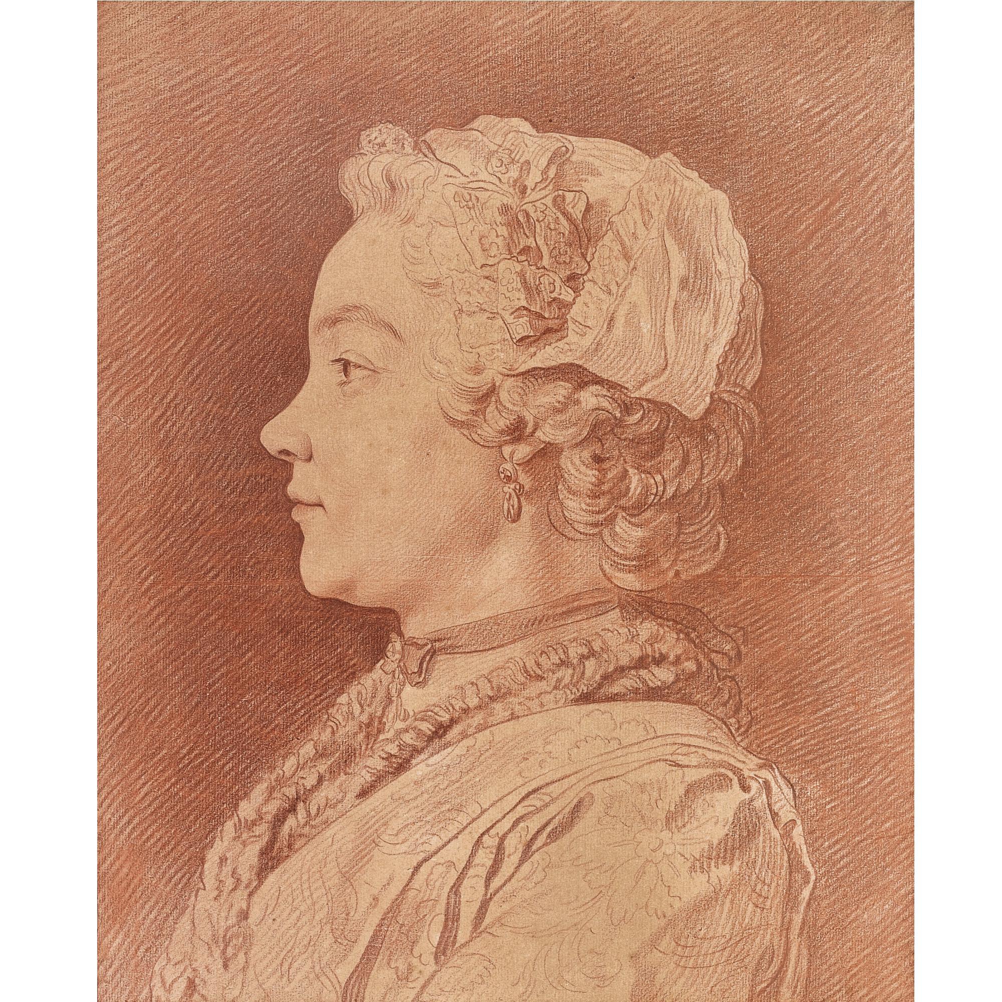 Carle van Loo - Profile Portrait Of Madame Van Loo