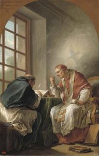 Carle Vanloo - Saint Gregory dictating his homilies: a modello