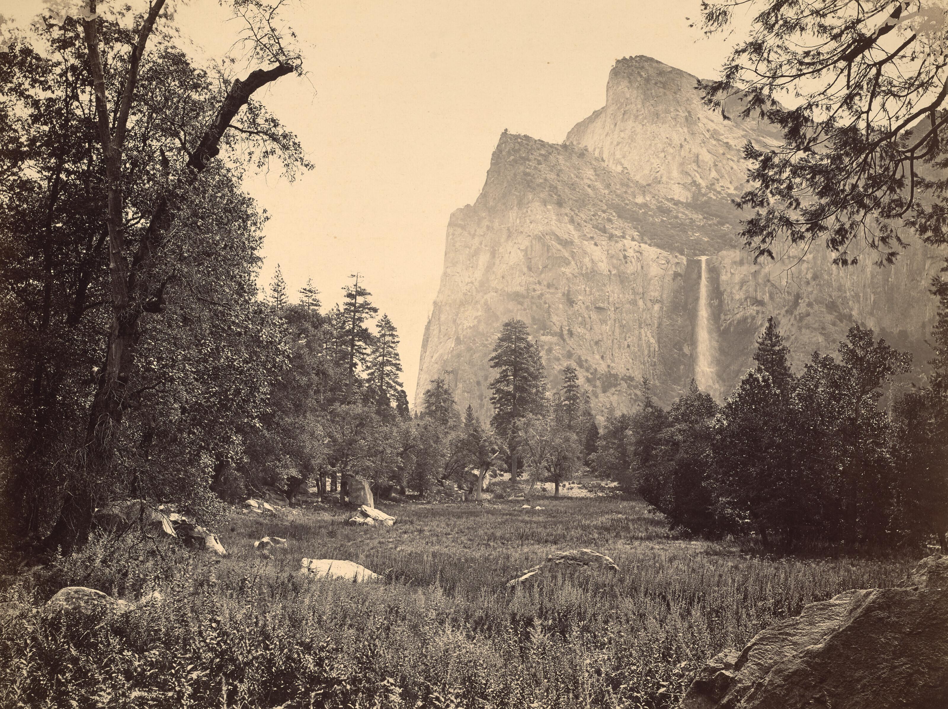 Carleton E. Watkins - Bridalveil Fall in Springtime, Yosemite, 1865-1866