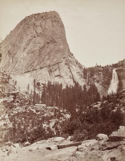 Carleton E. Watkins - Mount Broderick, Nevada Fall, Yosemite