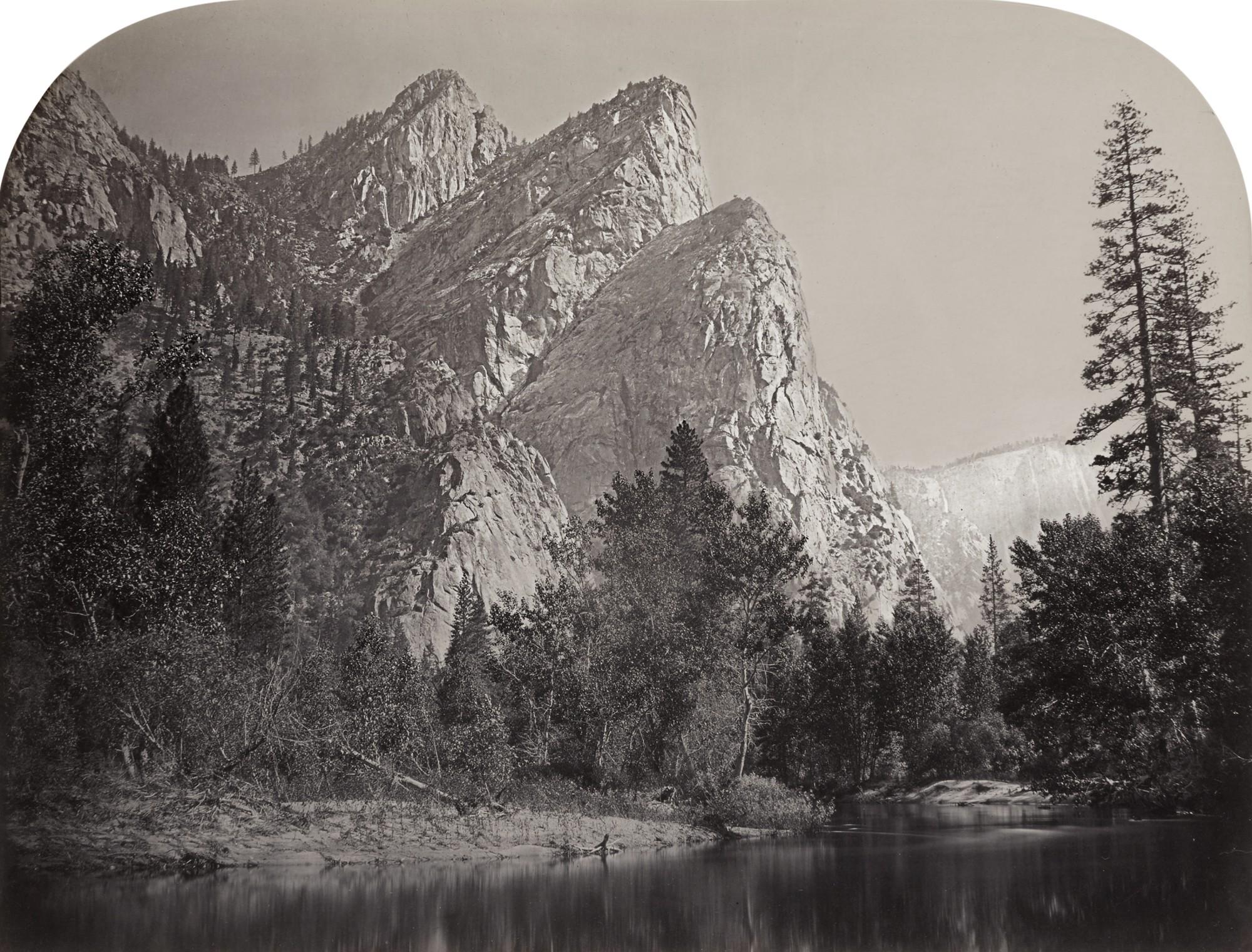 Carleton E. Watkins - \'Pompomasos, Three Brothers, 4480 ft., Yo Semite\'