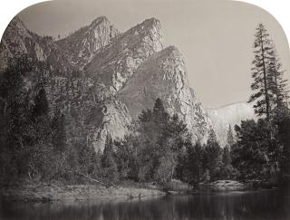 Carleton E. Watkins - \'Pompomasos, Three Brothers, 4480 ft., Yo Semite\'