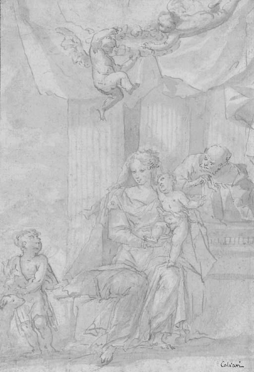 Carletto Caliari - La Sainte Famille avec Saint Jean-Baptiste