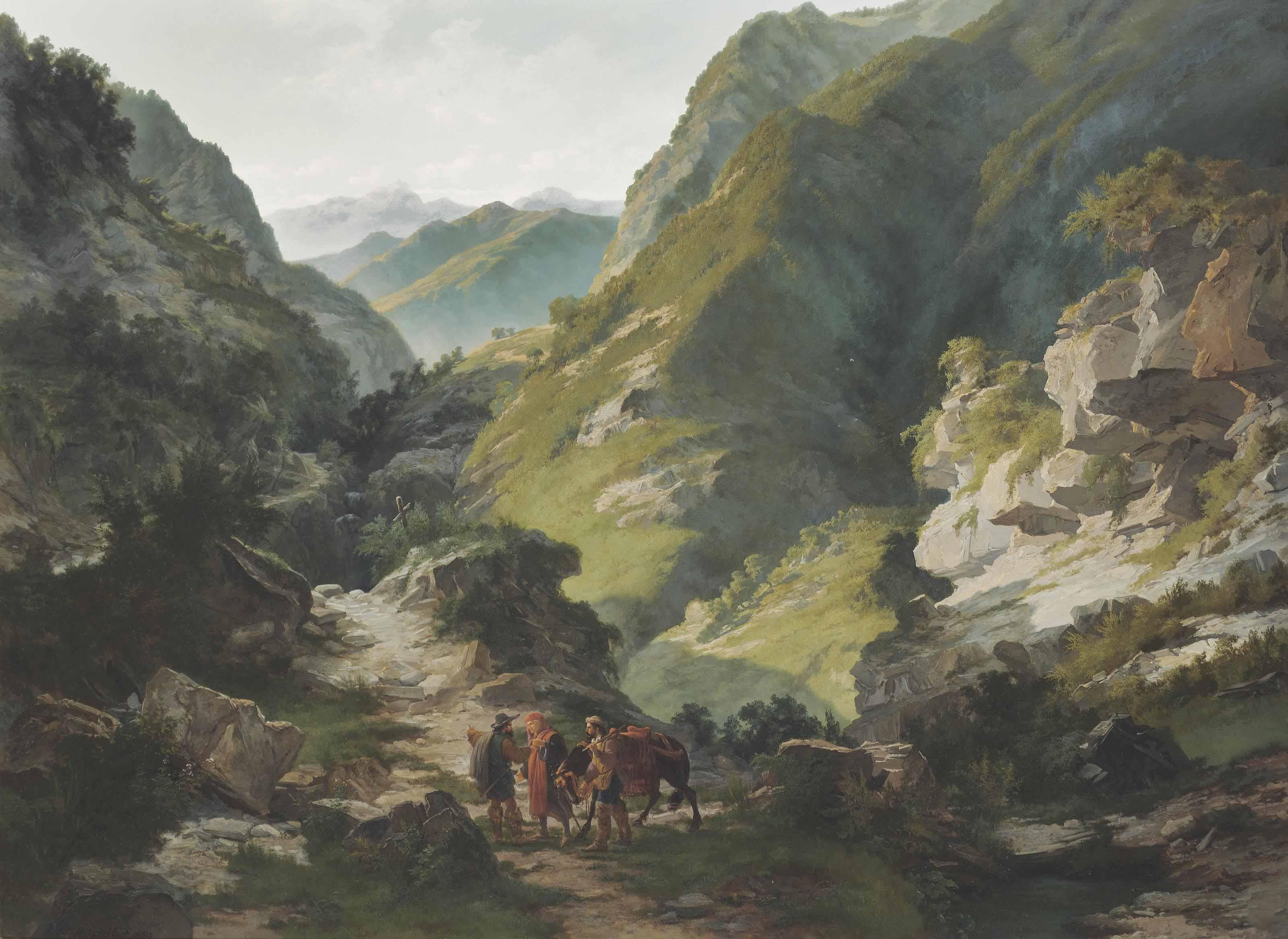 Carlo Ademollo - Travellers in the mountains