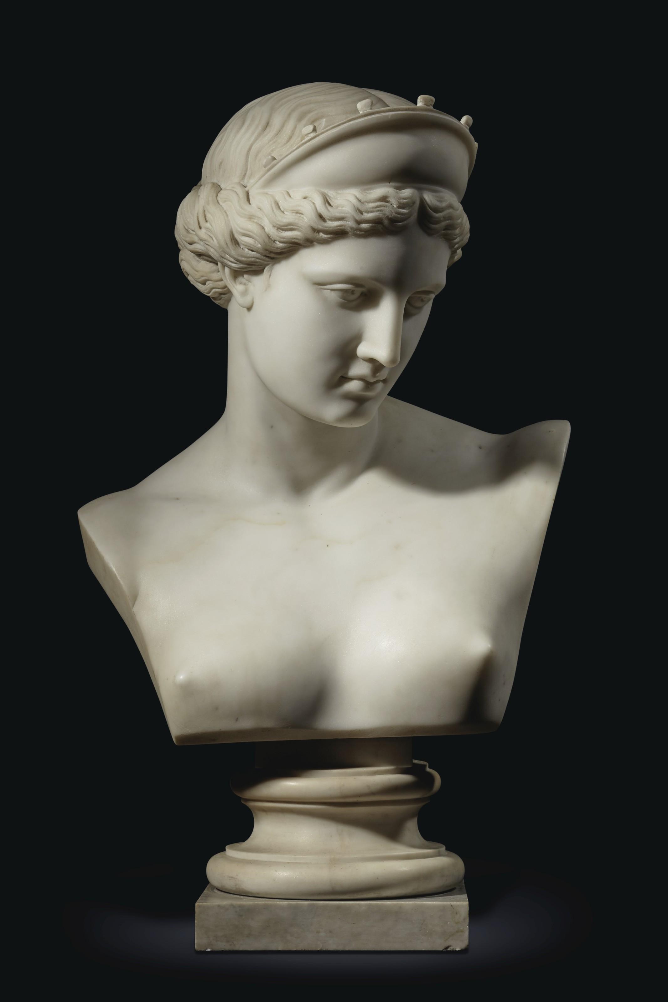 Carlo Albacini - A WHITE MARBLE BUST OF THE VENUS DE CAPUA