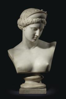 Carlo Albacini - A WHITE MARBLE BUST OF THE VENUS DE CAPUA