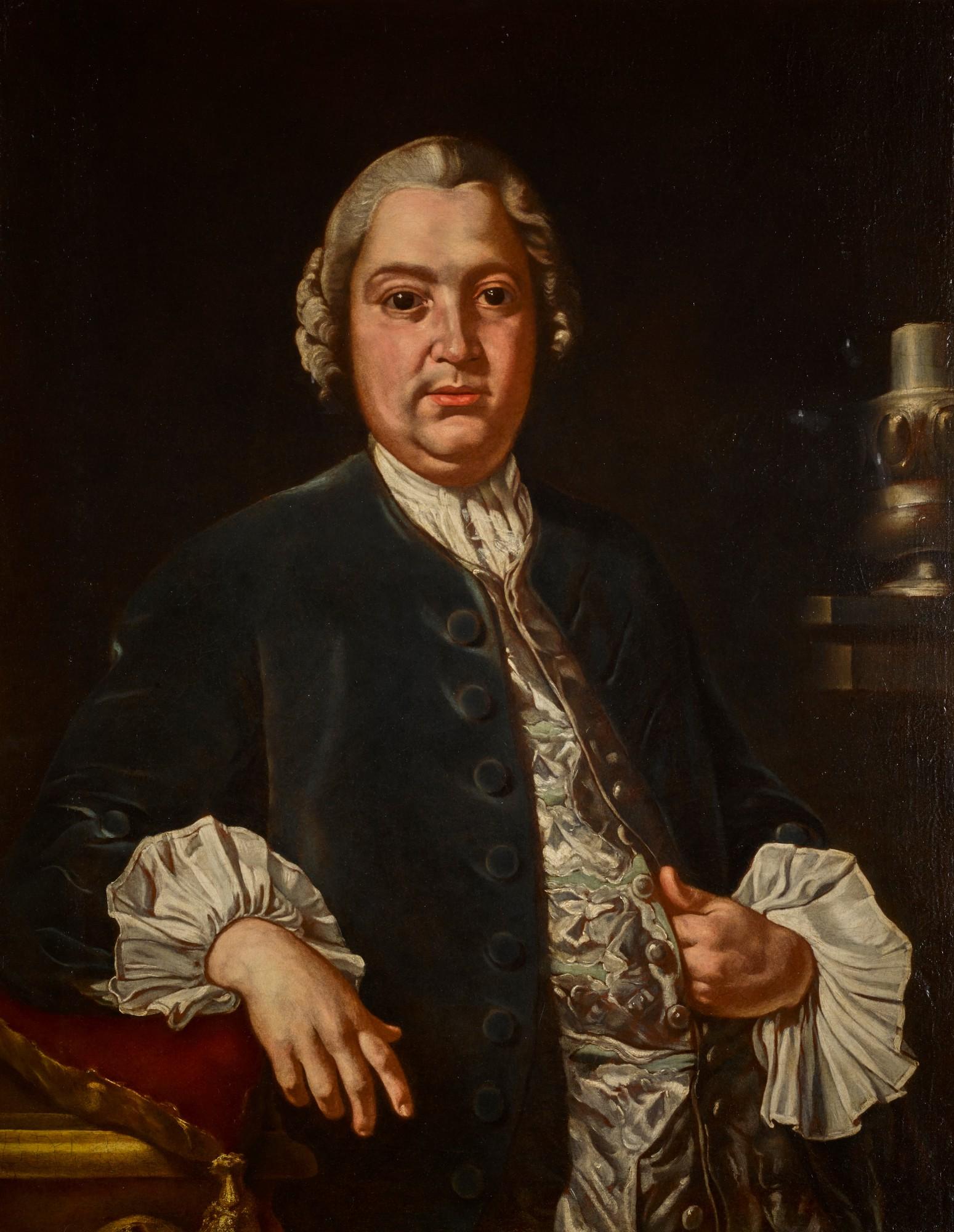 Carlo Amalfi - Portrait Of The Composer Niccolò Jommelli (1714-1774), Half-Length, In A Blue Coat And Satin Waistcoat