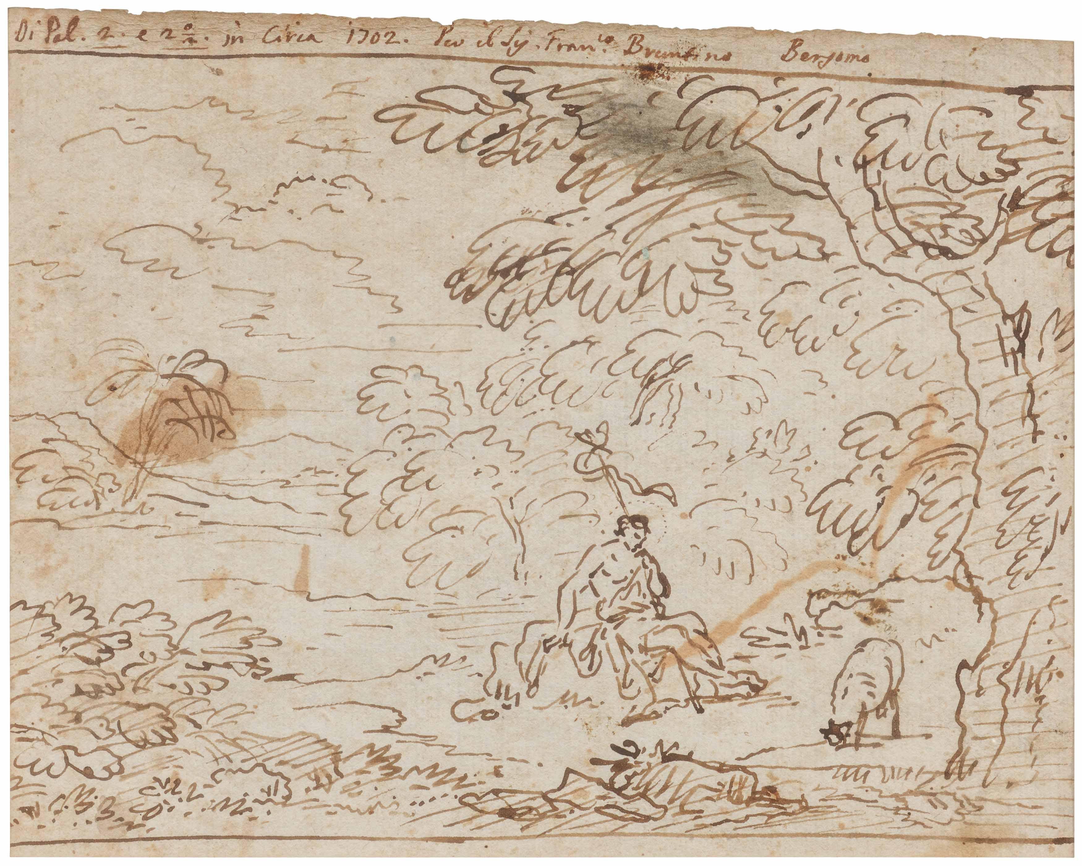 Carlo Antonio Tavella - Landschaft mit dem Hl. Johannes in der Wüste.