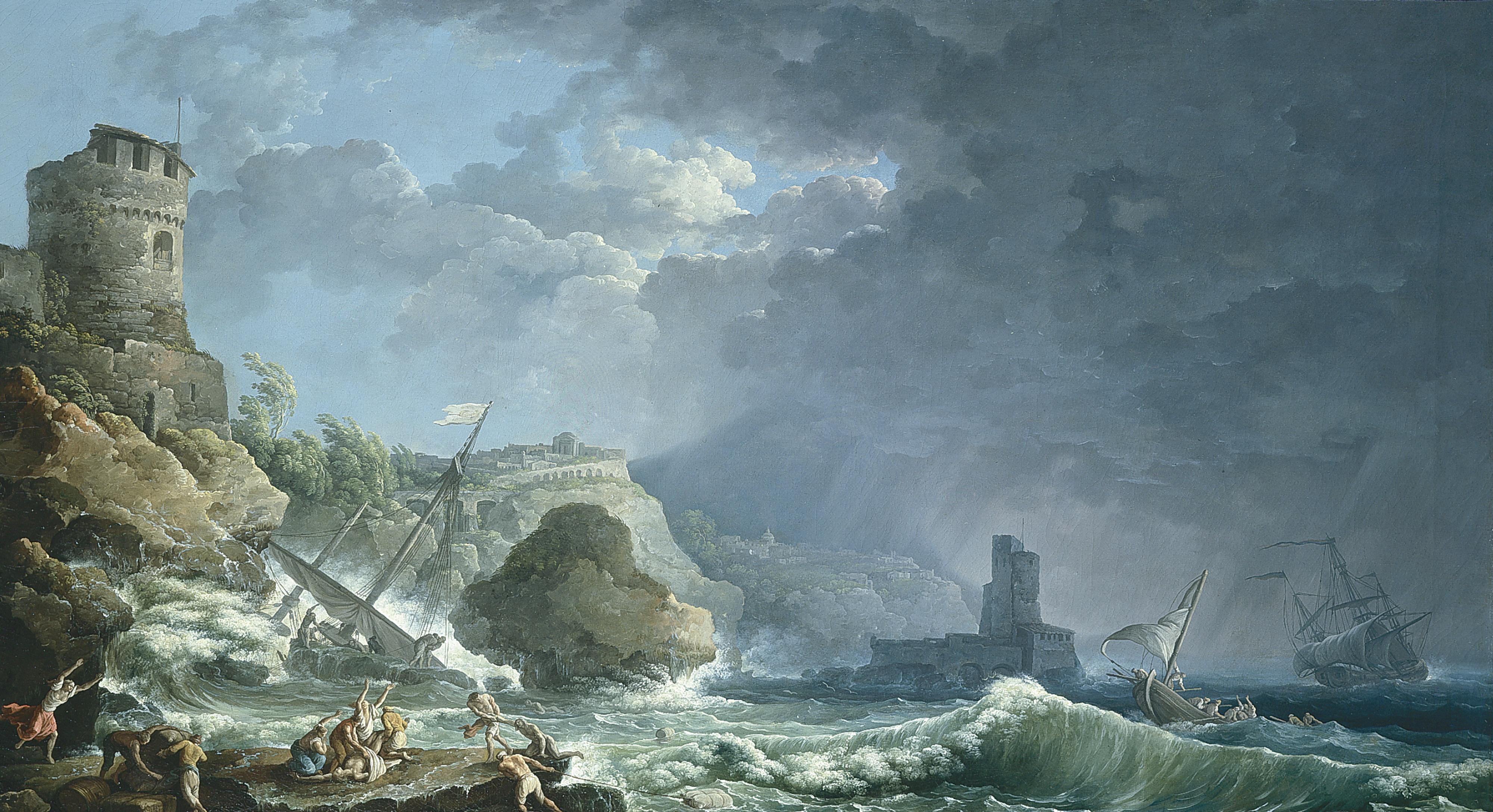 Carlo Bonavia - A Storm Off A Rocky Coast