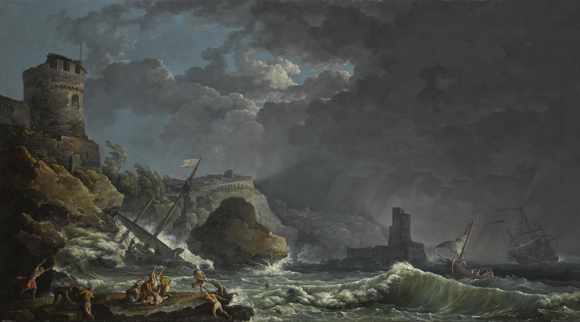 Carlo Bonavia - A Storm Off A Rocky Coast