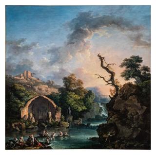 Carlo Bonavia - The Temple Of Diana At Baiae, An Imaginary Landscape With The Story Of Diana And Acteon In The Foreground