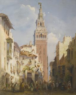 Carlo Bossoli - Italian the Giralda Tower, Seville