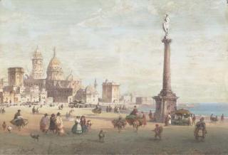 Carlo Bossoli - Market Day in Cadiz, Spain