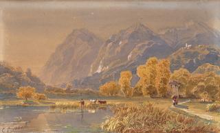 Carlo Bossoli - Paesaggio lacustre