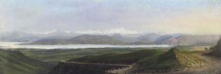 Carlo Bossoli - View of the Swiss Alps with Mont Blanc in the distance
