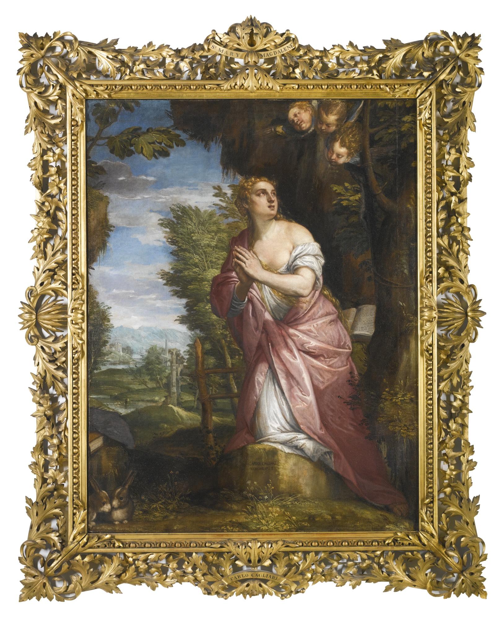 Carlo Caliari - The Penitent Magdalene In A Landscape