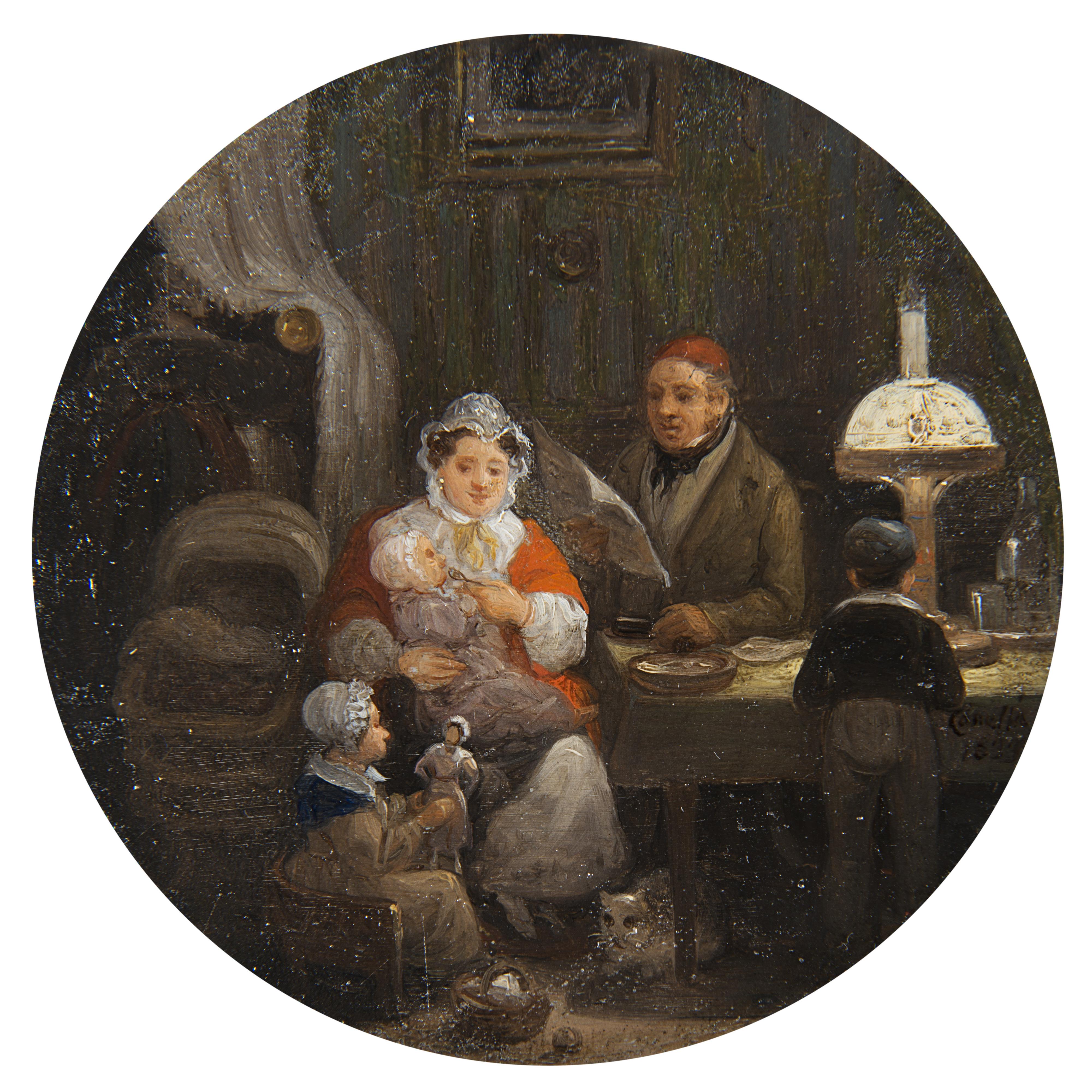 Carlo Canella - Interno con figure