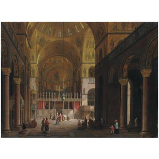 Carlo Canella - Venice, A View Of The Interior Of The Basilica Of San Marco