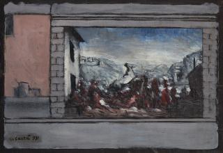 Carlo Carrà - Bozzetto per l\'affresco Italia romana