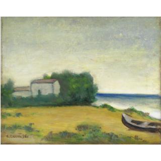 Carlo Carrà - Marina Con Barca