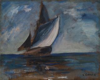 Carlo Carrà - Marina Con Veliero