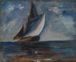 Carlo Carrà - Marina Con Veliero