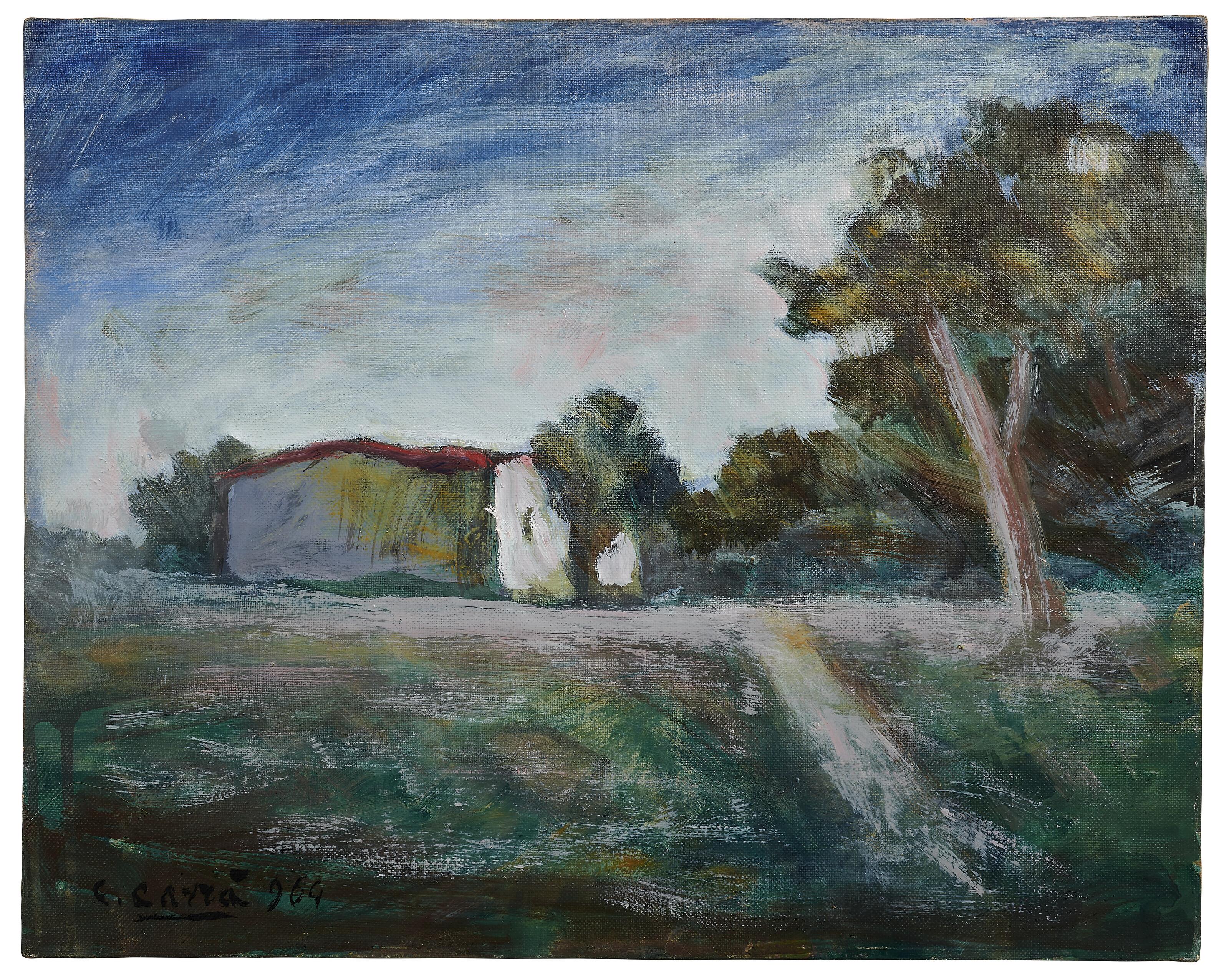 Carlo Carrà - Paesaggio con albero