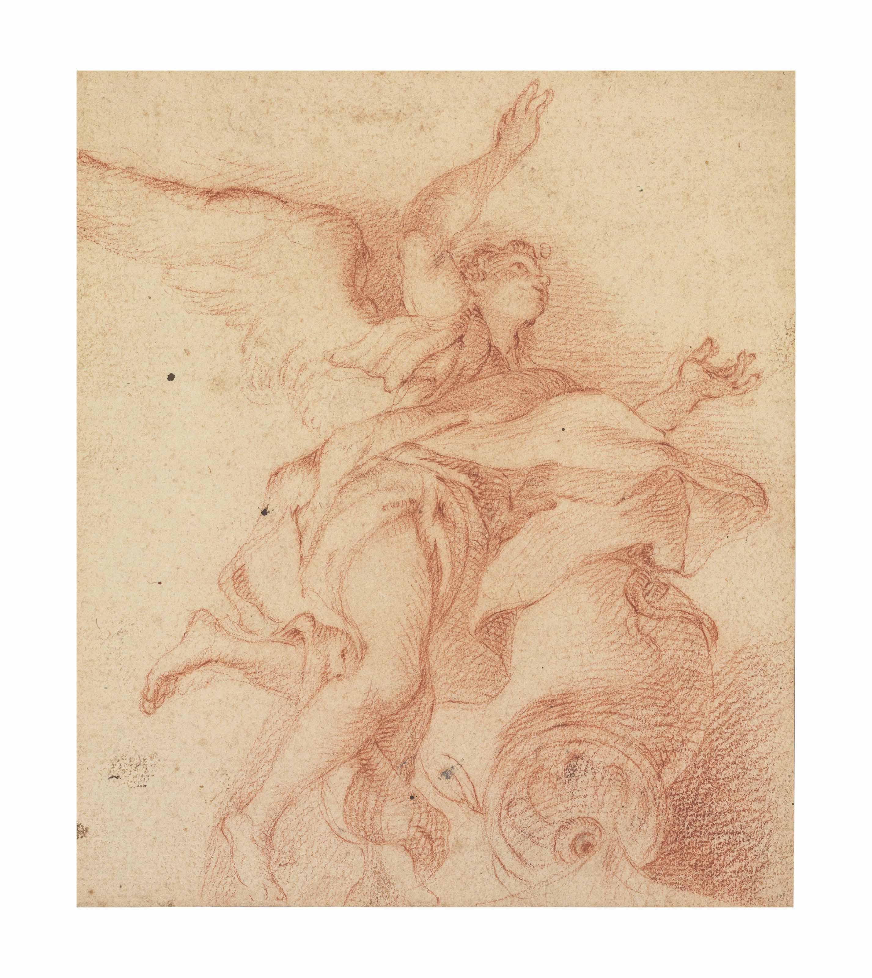 Carlo Cignani - A winged and draped angel