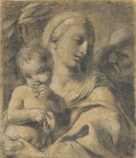 Carlo Cignani - The Holy Family with Jesus eating a cherry