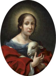 Carlo Dolci - The Artist\'S Wife, Teresa Bucherelli, As Saint Agnes