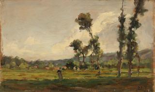 Carlo Follini - Paesaggio con figure