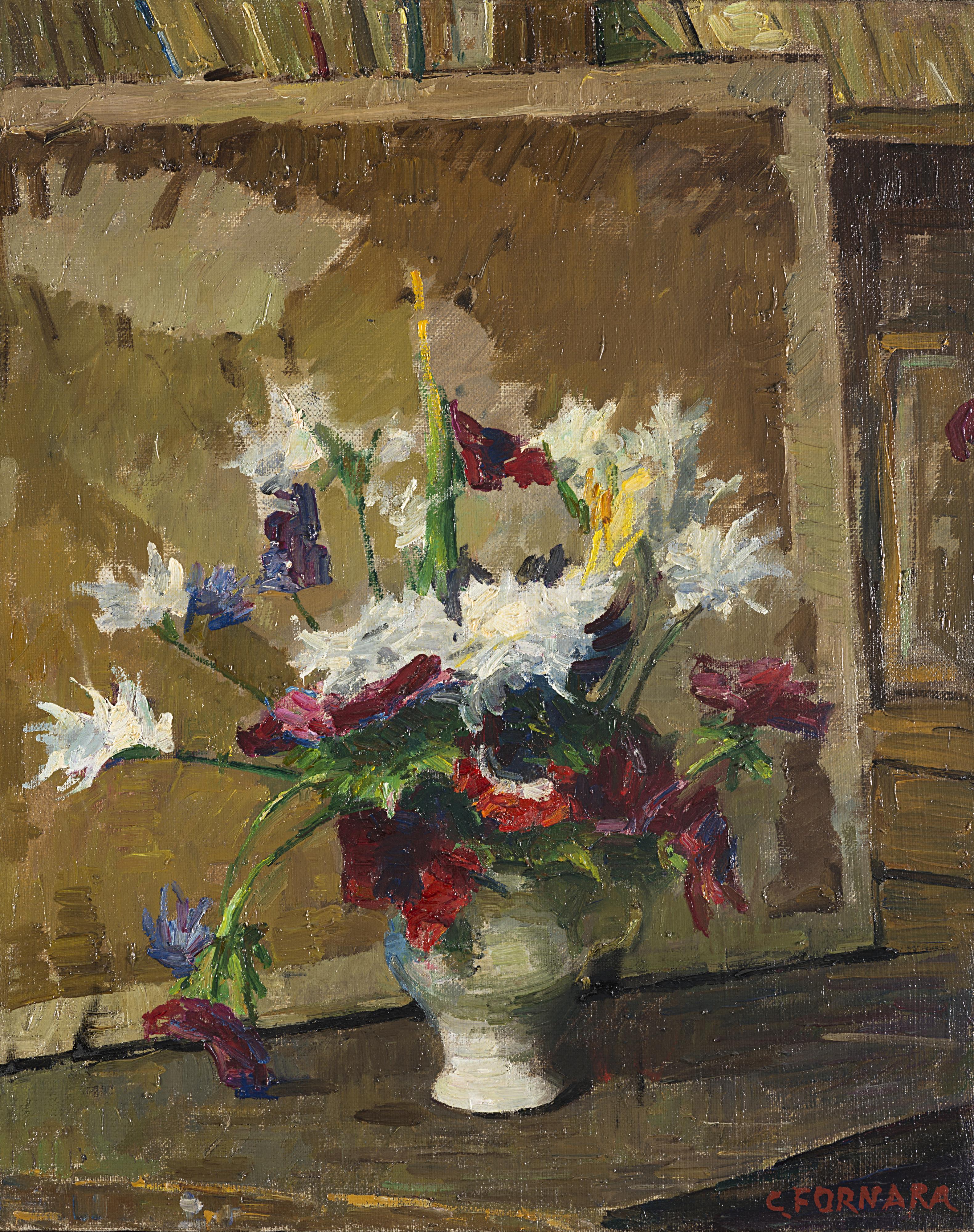 Carlo Fornara - Natura morta con vaso di fiori